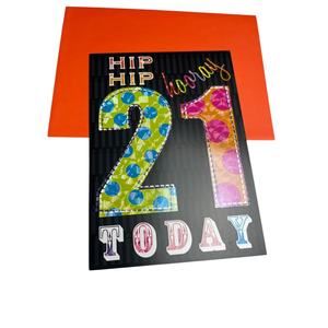Birthday Card 21st Design Design USA Made Celebration Milestone 5 cards for $15